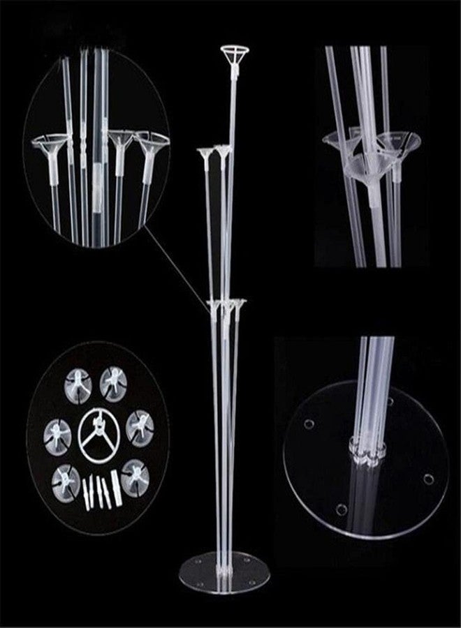 3A Featuretail Re-usable Balloon Stand, Set of Clear Table Desktop Balloon Stand for Birthday | Wedding Anniversary Decorations (2 Set Balloon Stand) - Image 5